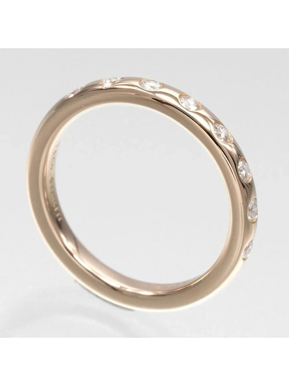 Tiffany & Co Stacking Band 18k Pink Gold Diamond Ring